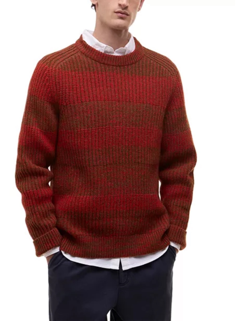 Barbour x Paul Smith Saddle Crewneck Sweater - Rosette Red